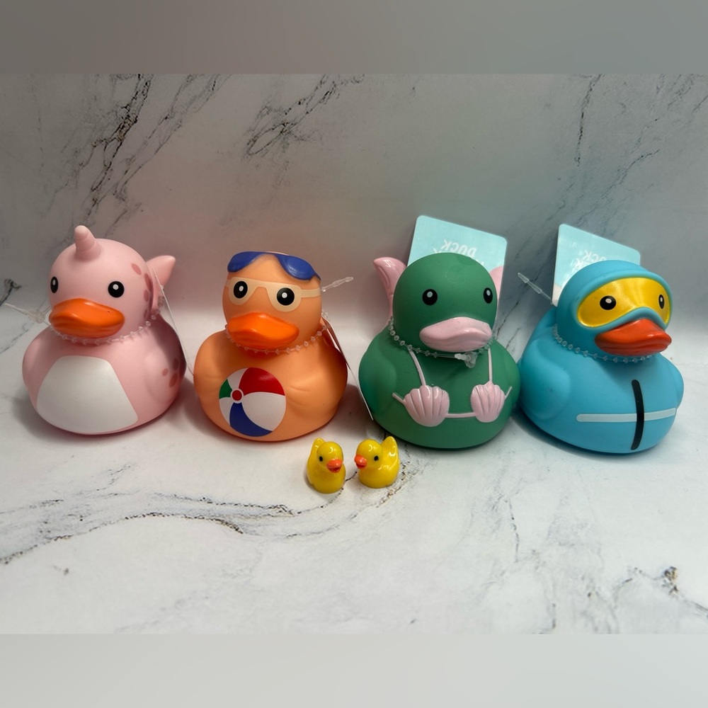 Summer Rubber Duck Bundle Lot of 6 Beach Mermaid Scuba Mini Collectibles